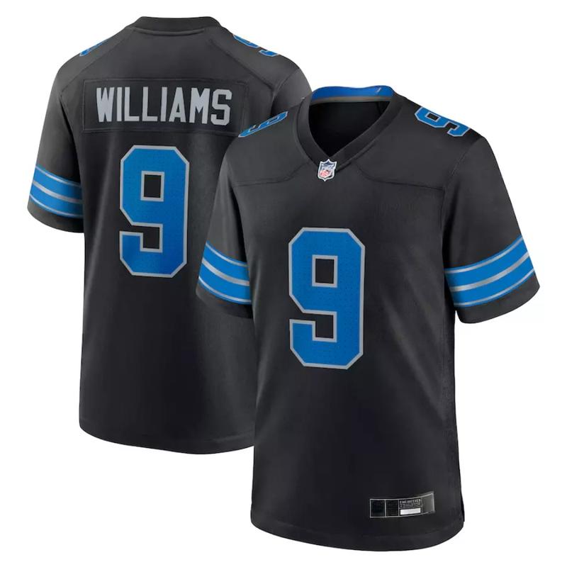 Men's Jameson Williams #9 Black Detroitt Lionss Limited Jersey, Home jersey, Fan football jersey, Sports merchandise, gift for him, gift for birthday