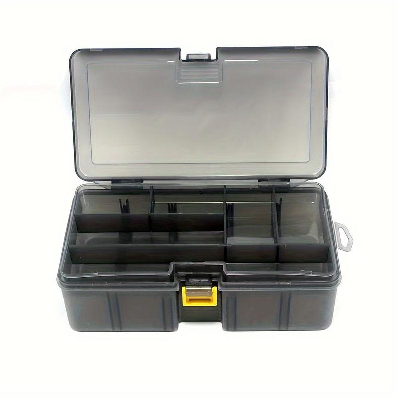 Dual-layer Fishing Tackle Box with Adjustable Dividers, PP Polypropylene Lure Storage Case, Durable Transparent Lid Tackle Box