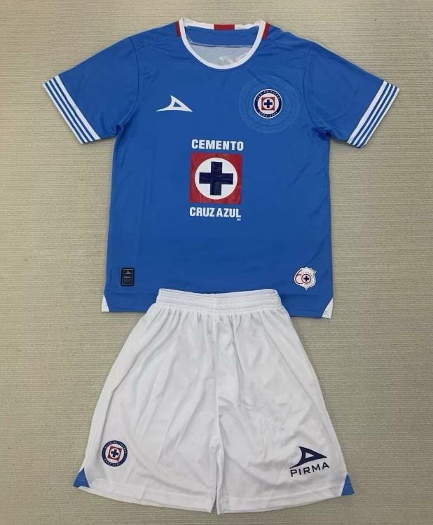 Youth Kits # Cruz azul # soccer uniform jersey # shirt  and short # 2024 25