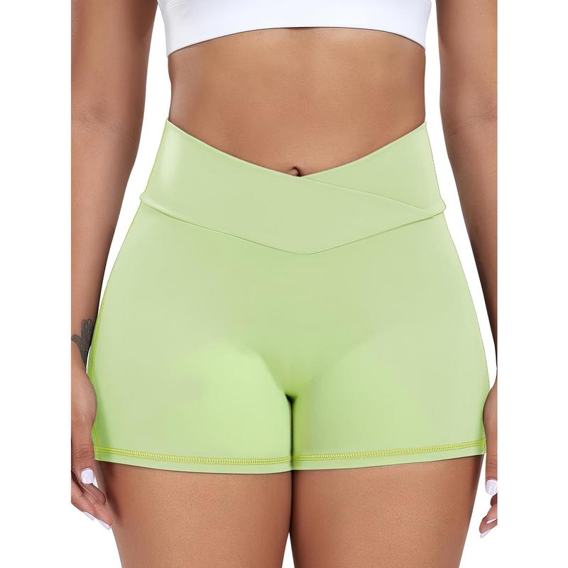 For Women with Pocket Shorts Tight Butt Workout Cargo Shorts V Waist Yoga Booty Lift Gym Bottom, Solid Color