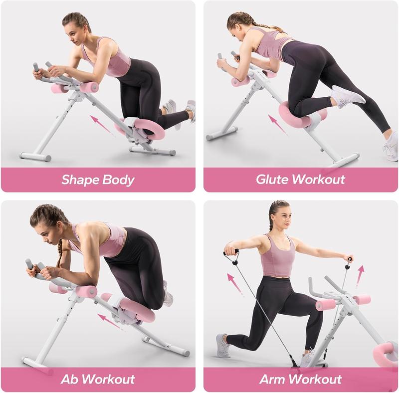 Ab Machine for Abs Workout at HomeGym - Adjustable and Foldable withKnee Protection