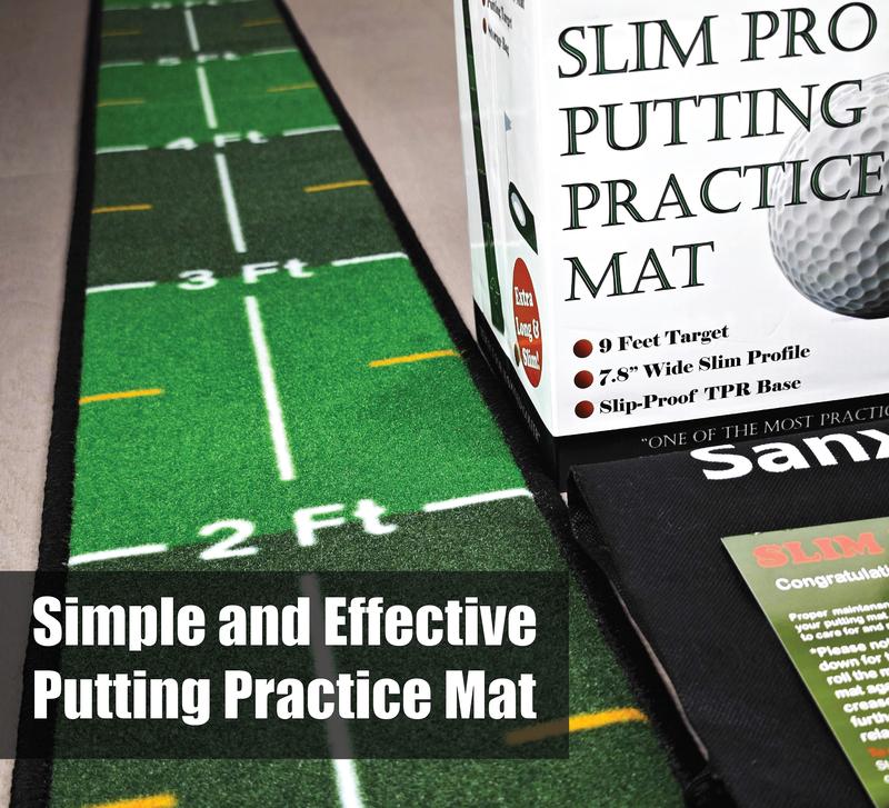 Sanxor Golf Putting Practice Mat, Extra Slim For Easy Storage, For Experience Golfer Pre-Game Home Practice