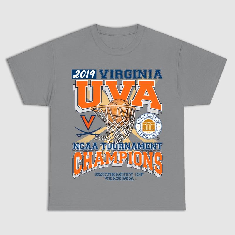 University of Virginia UVA Tournament Champs NCAA Vintage Sports Tees for Men - Classic Cotton T-Shirt