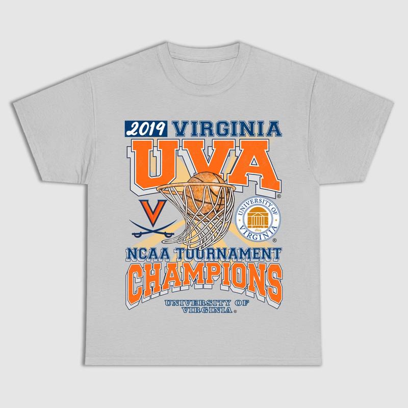 University of Virginia UVA Tournament Champs NCAA Vintage Sports Tees for Men - Classic Cotton T-Shirt