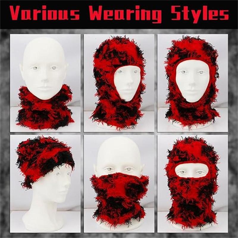 Balaclava Ski Mask for Men Women Shiesty Mask Shaggy Knitted Full Face Ski Mask Windproof Neck Warmer