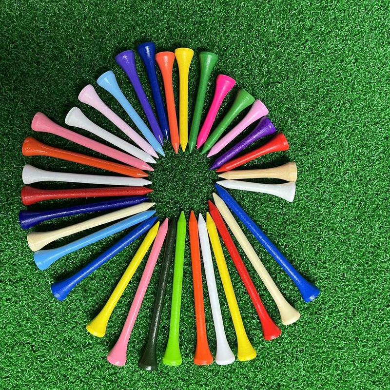 Multicolor Golf Tee Pegs, 100pcs Wooden Golf Tee Ball Holder, 83mm 70mm 54mm 42mm Lightweight Golf Nails, Golf Accessories