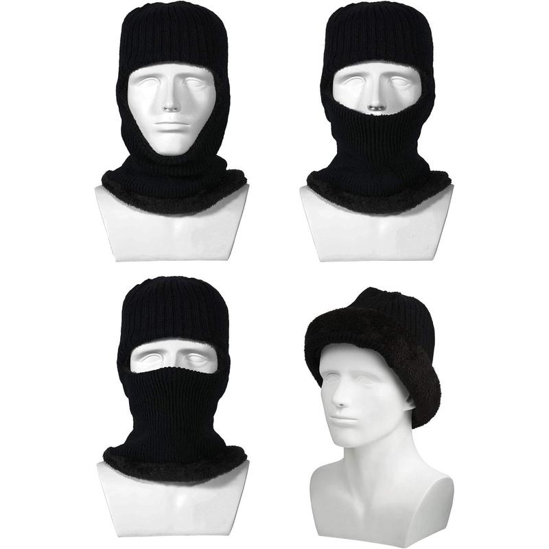 2 Counts Winter Face Mask Ski Masks Warm Knitted Balaclava for Men Women Fleece Windproof Face Cover for Outdoor Sports