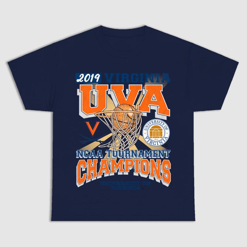 University of Virginia UVA Tournament Champs NCAA Vintage Sports Tees for Men - Classic Cotton T-Shirt