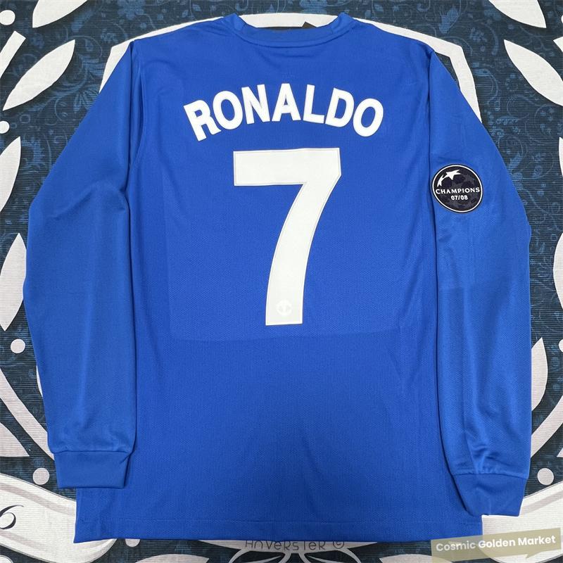 0809  Away Retro Long Sleeve Soccer Jersey No. 7 Ronaldo