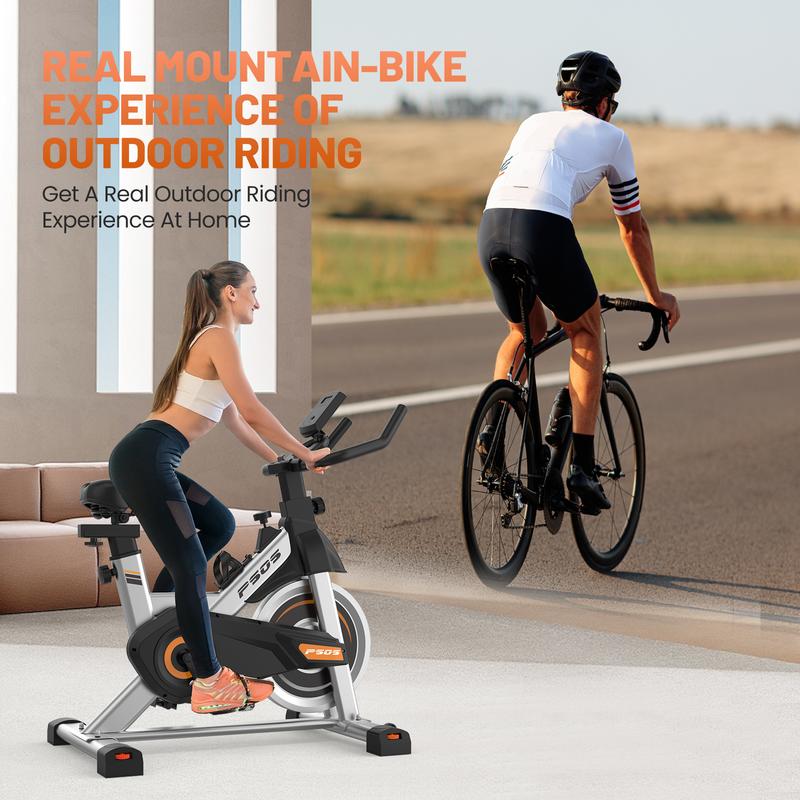 Roll over image to zoom in Exercise Bike, Stationary Bikes for Home Gym,Workout Bike with Belt Drive, Indoor Cycling Bike with Digital Display & Comfortable Seat Cushion