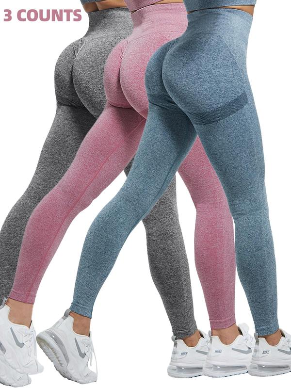 Women's Solid High Waist Sports Leggings, Breathable Comfortable Yoga Leggings, Ladies Sportswear for Indoor Outdoor Wear