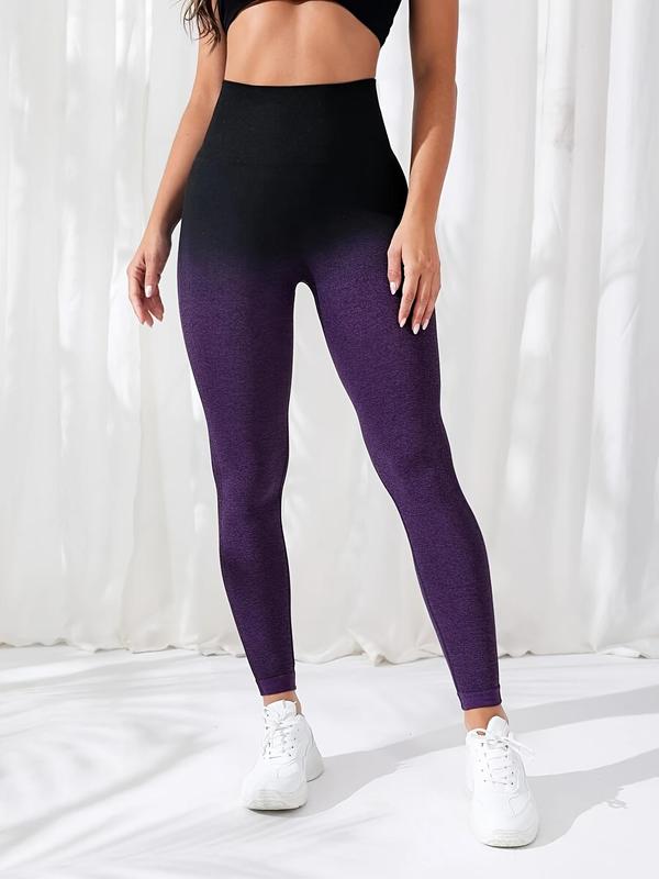 Women's Ombre Print High Waist Sports Tummy Control Leggings, Gym Leggings, Workout Leggings, Casual Comfy Breathable Skinny Pants for Yoga Gym Workout Running, Ladies Sportswear for All Seasons, Fall Outfits 2024, Gym Clothing