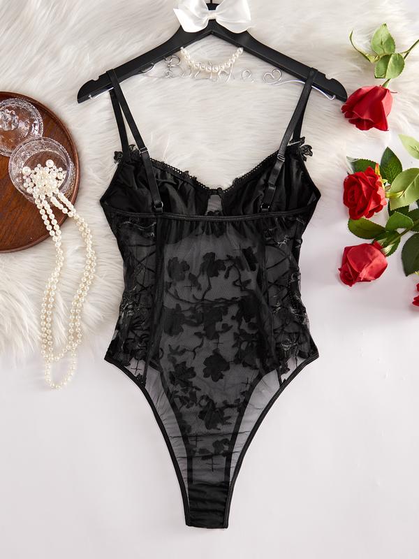 Women's floral embroidered one-piece sports bra set Cross straps decoration Slim fit Lightweight and breathable Comfortable outdoor one-piece swimsuit underwear - Valentine's Day gift for women nylon swimming nylon swimming one piece swimwear