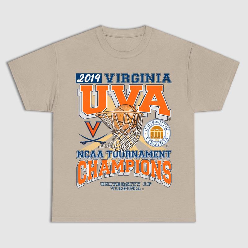 University of Virginia UVA Tournament Champs NCAA Vintage Sports Tees for Men - Classic Cotton T-Shirt