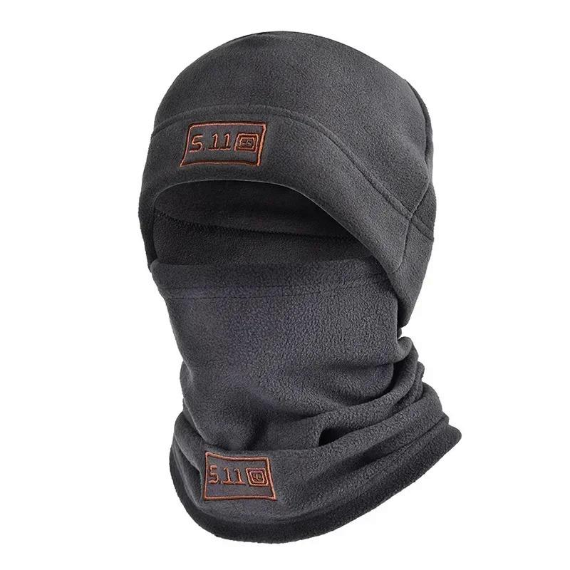 Tactical Military Fleece Hat and Scarf Set, Thermal Head Cover, Warm Balaclava, Face Mask, Sports Neck Protector, Winter