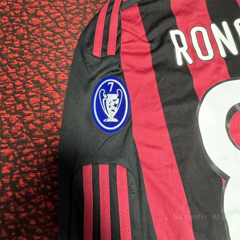 Soccer Jersey Fans Version Home kit Ronaldinho #80 Black Red  long Sleeves