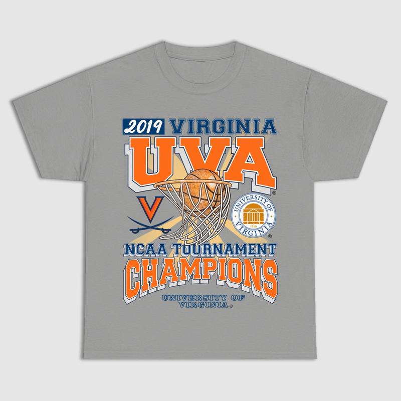 University of Virginia UVA Tournament Champs NCAA Vintage Sports Tees for Men - Classic Cotton T-Shirt