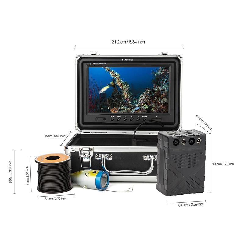 Underwater Fishing Camera with 12 LED Lights, 1 Set 7 Inch Large Screen HD Underwater Camera for Ice Lake Boat Kayak Fishing, Fishing Lights, Fishing Accessories, Fishing Gear