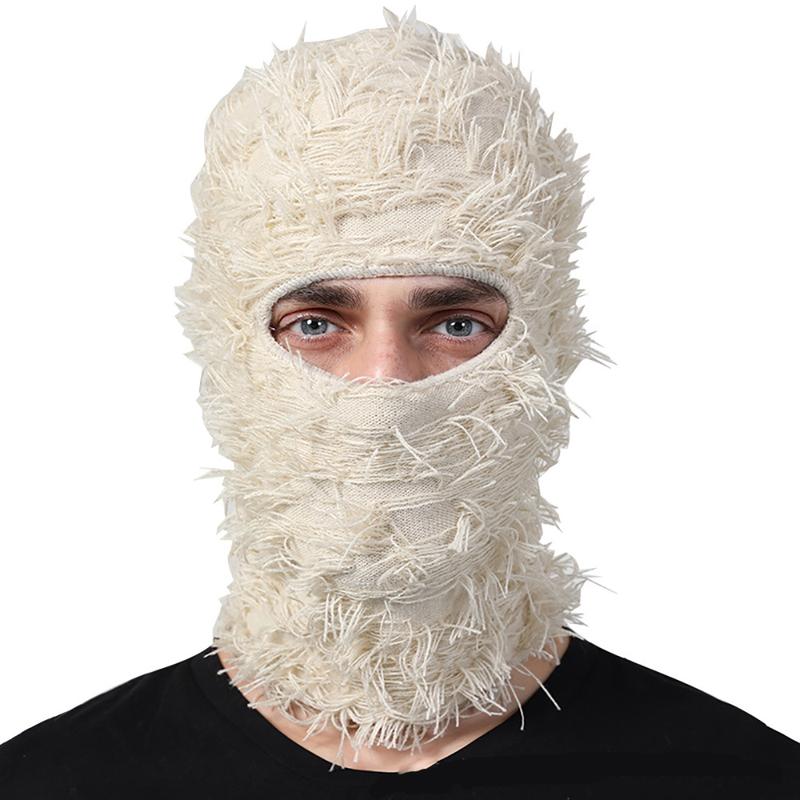 Soft Fluffy Balaclava Mask - Windproof Full Face Cover for Winter Sports - Ideal for Skiing Full Face Knitted Windproof Balaclava Ski Mask - Stay Warm and Comfortable with Breathable, Toggle Closure for Bachelor Party and Cold Weather Skiing and Riding