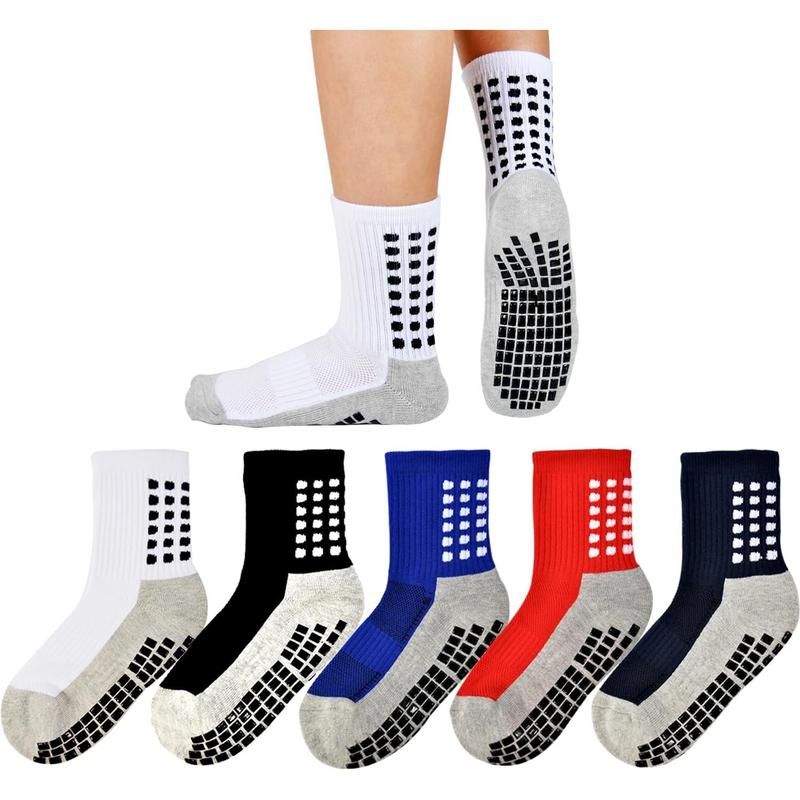 Boys Soccer Socks Athletic  Socks  Grip Soccer Socks For Boys Girls 5 Pack 4-14