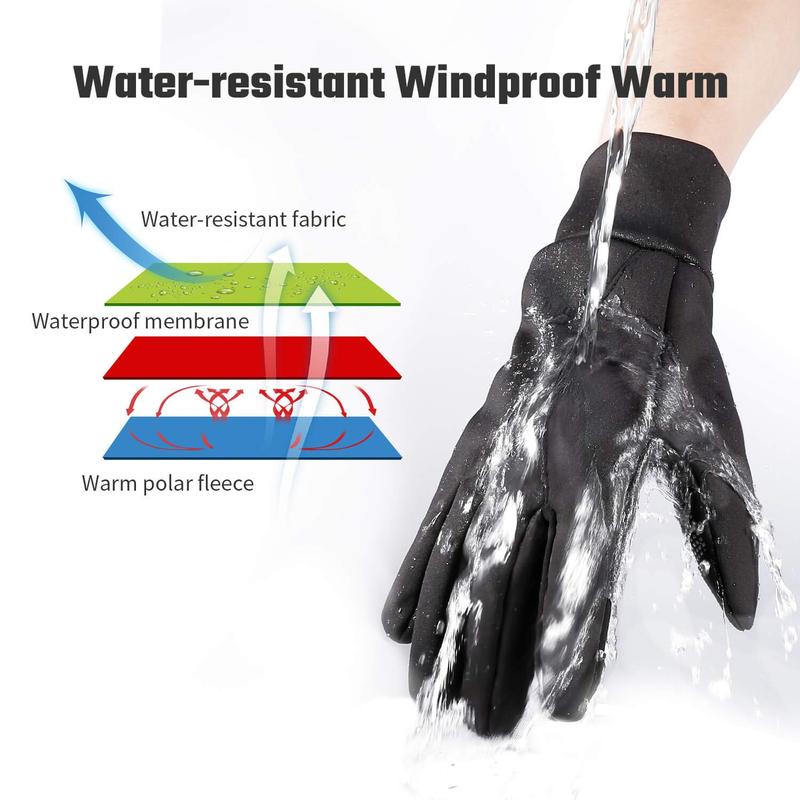 Winter Touchscreen Gloves, Water-Resistant Windproof Thermal Gloves for Running, Cycling, Driving, and Hiking for Men & Women