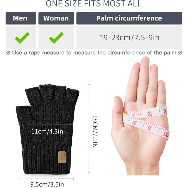 Fingerless Gloves Half Finger Gloves Winter Warm Knitted Gloves Working Running Biking Driving for Men and Women