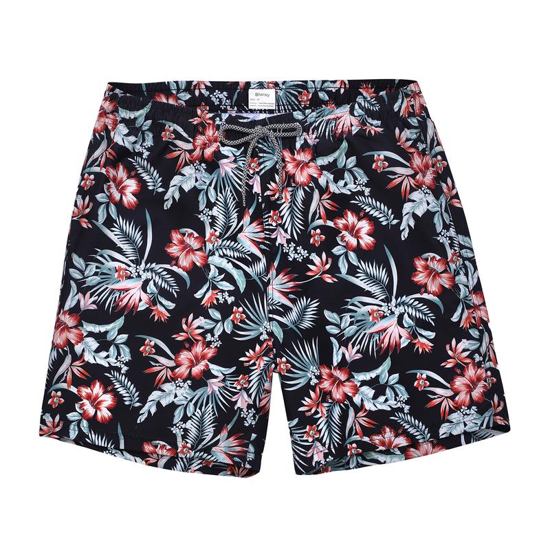 Mens Summer Digital Print Swim Trunks Drawstring Quick Dry Beach Shorts Mesh Lining Over-the-knee Novelty Swimwear Surf, Spa Swimsuits Shorts