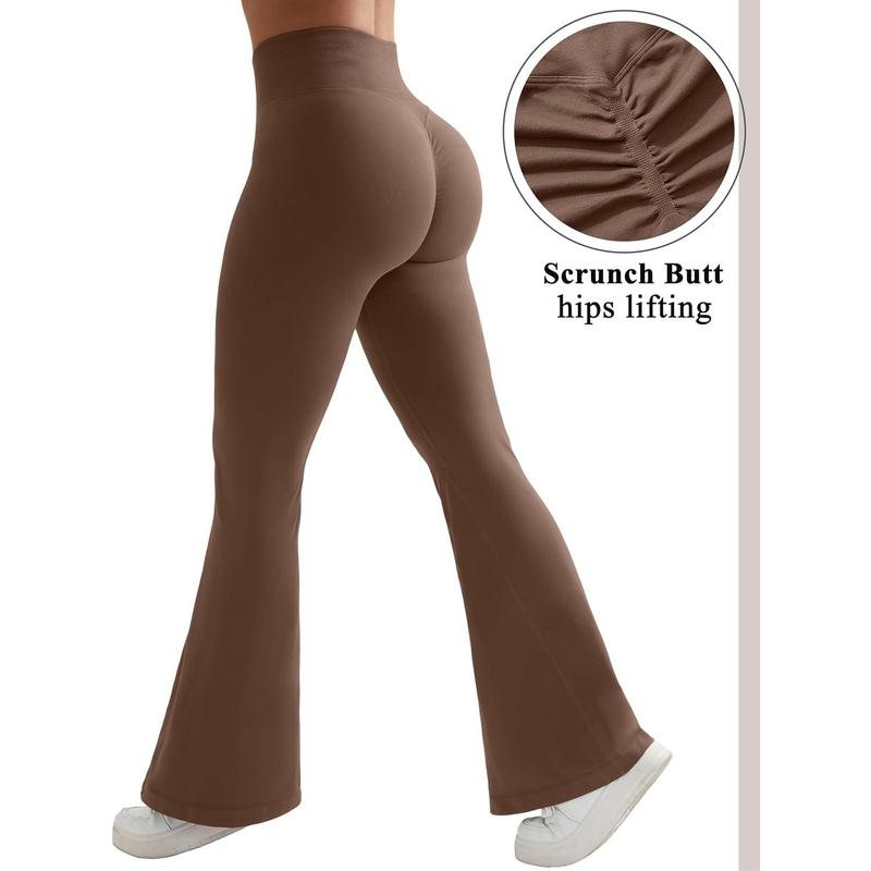 2024OMKAGI Butt Lifting Flare Leggings For Women Tummy Control Wide Leg Flared Yoga Pants