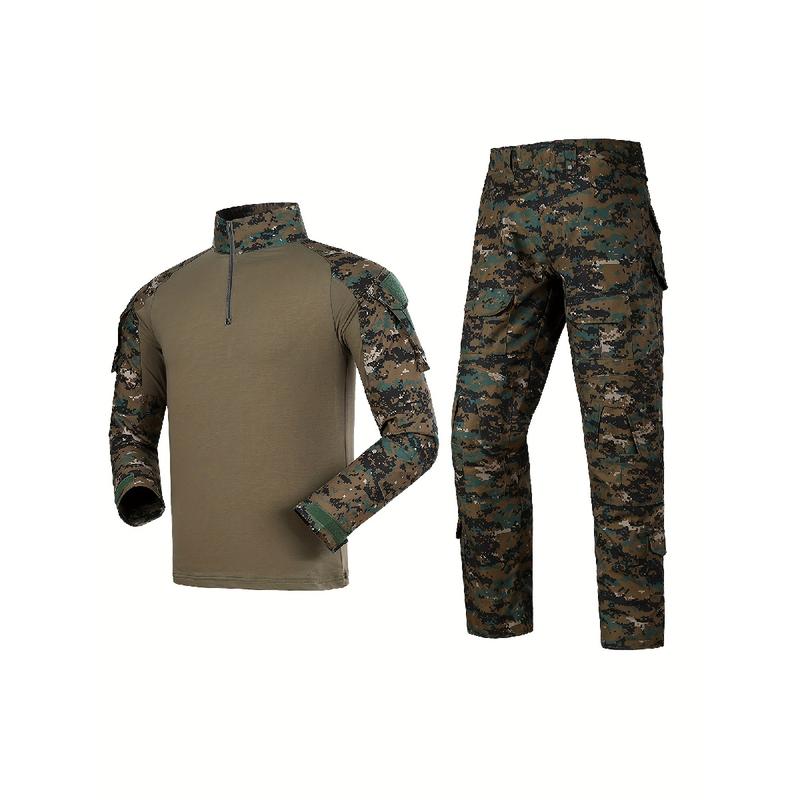 Men's Combat Tactical Uniforms Long Sleeve Fitting Amry Militray Uniforms for Men Combat Shirt and Pants Camouflage Clothing Hunting Hiking Paintball Gear