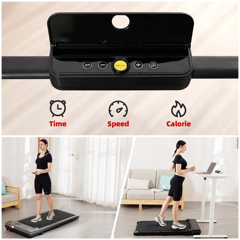 Walking Pad with Handle, 265 lbs Capacity Under Desk Treadmill for Home, Portable Treadmill with Remote Control, Exercise Treadmill for Home Office Fitness, Walking, Jogging, and Low-Impact Exercises, Workout Equipment