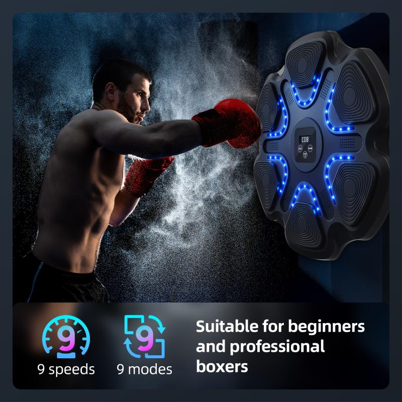 2024 Upgrade Music Boxing Machine, Smart Wireless Pro Boxing Trainer with Boxing Gloves, Wall Mounted Punching Machine with Real-Time Feedback, Adjustable Speeds, Modes, Music Boxing Target for Home Gym Fitness Workout