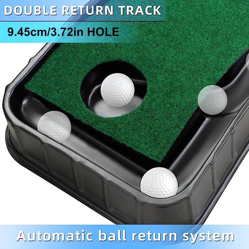 Sharpen Your Putting Skills with the Ultimate Indoor Golf Mat: Auto-Ball Return, Behind-the-Hole Collector, Perfect for All Weather Practice Telescopic Golf