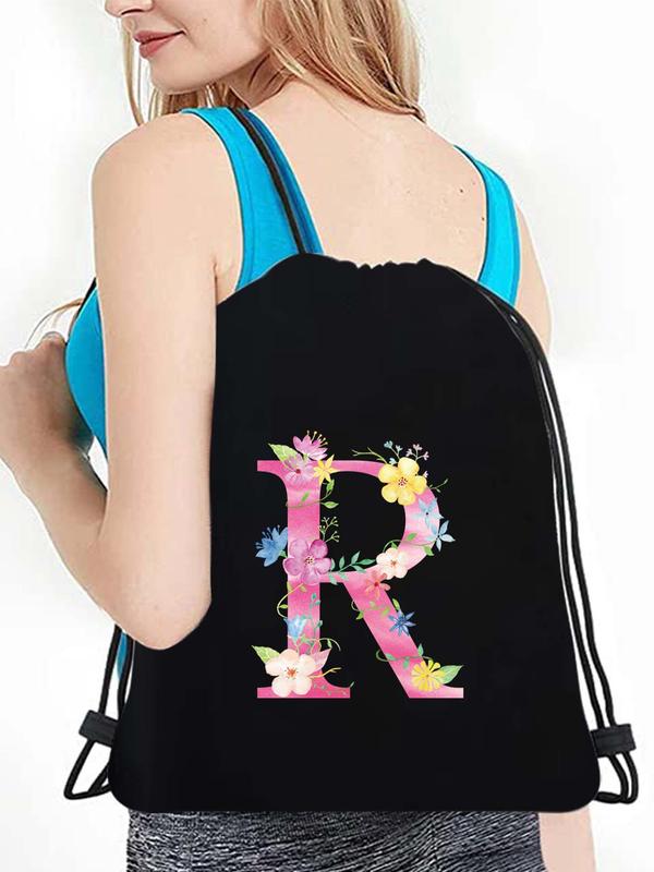 Letter Pattern Backpack, Casual Sports Fitness Travel Outdoor Backpack, Sports Fitness Travel Outdoor Backpack, Shopping Bag, Swimming Basketball Yoga Bag