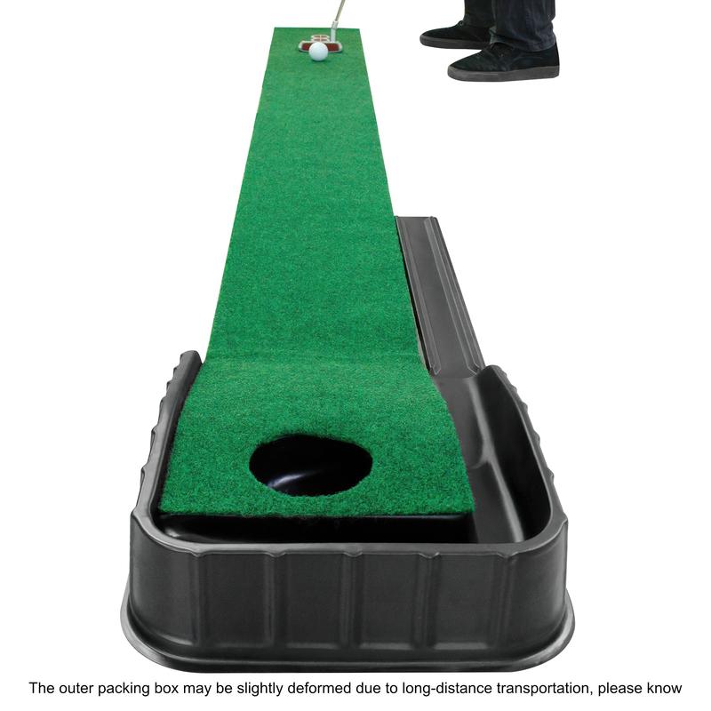 Sharpen Your Putting Skills with the Ultimate Indoor Golf Mat: Auto-Ball Return, Behind-the-Hole Collector, Perfect for All Weather Practice Telescopic Golf