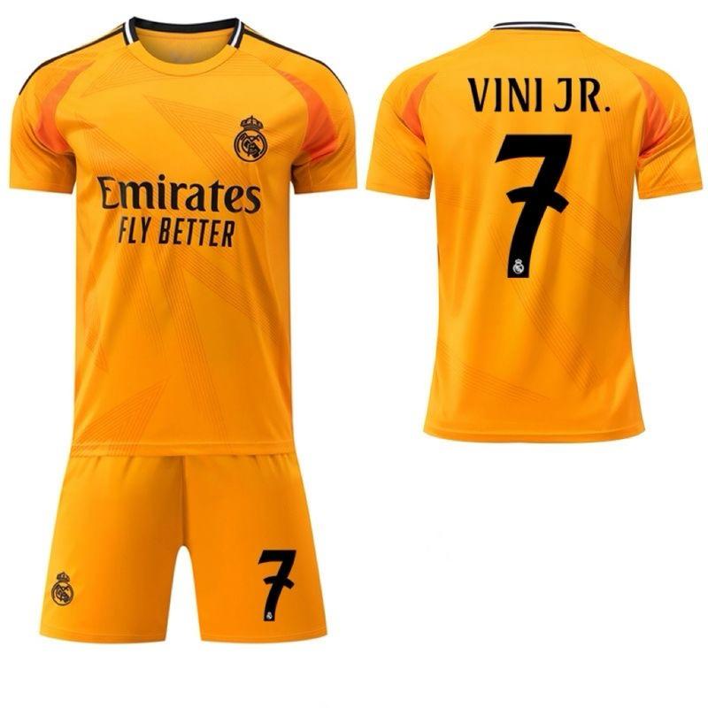 The new 2425 Real Madrid Away adult Kids set with Bellingham Crosmbappe is the same adult size S-2XL and children's soccer size 16#-28#