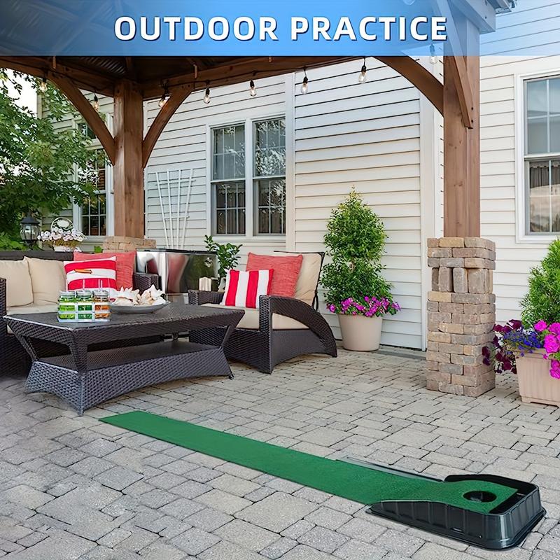 Sharpen Your Putting Skills with the Ultimate Indoor Golf Mat: Auto-Ball Return, Behind-the-Hole Collector, Perfect for All Weather Practice Telescopic Golf