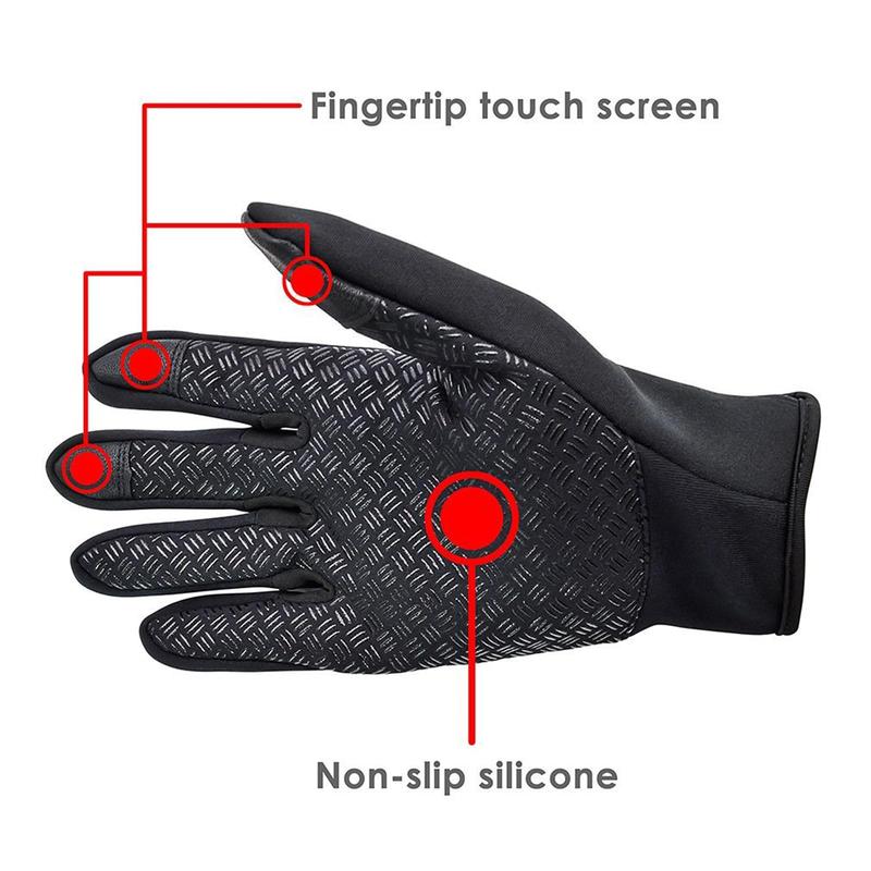 Touch Screen Windproof Gloves Warm Adjustable Non-Slip Gloves for Outdoor Running, Cycling Fishing Skiing Other Sports and Work Warm Gloves for Men