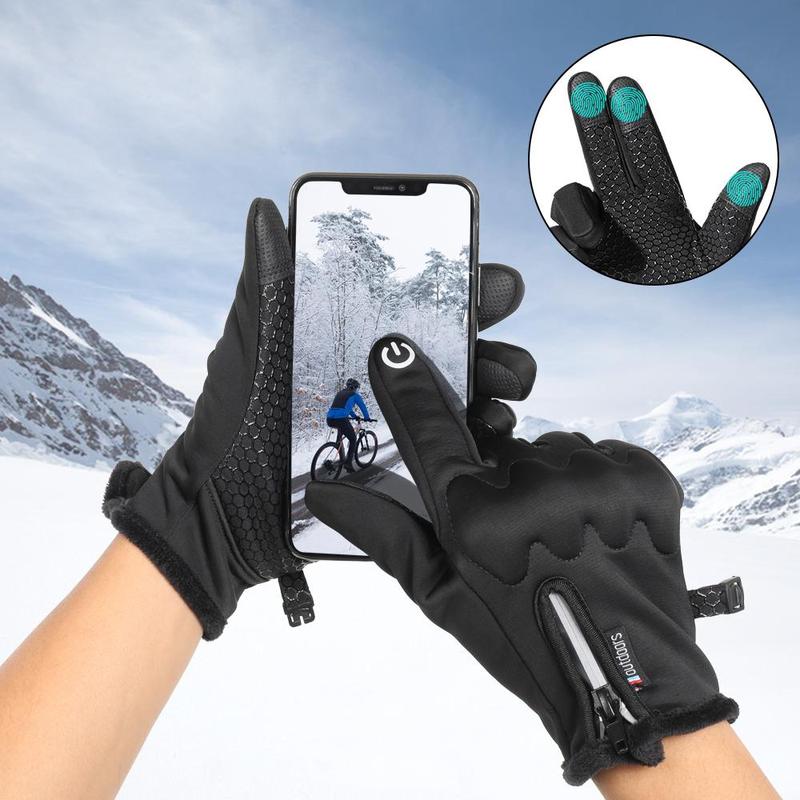 Winter Warmer Gloves, 1 Pair Waterproof Touch Screen Gloves, Full Finger Protective Gear for Cycling Skiing Running Motorcycle