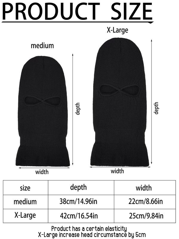 2 Holes Ski Masks Winter Balaclava Knitted Full Face Cover Mask Beanie Hat for Men Women Cold Weather Outdoor Sports