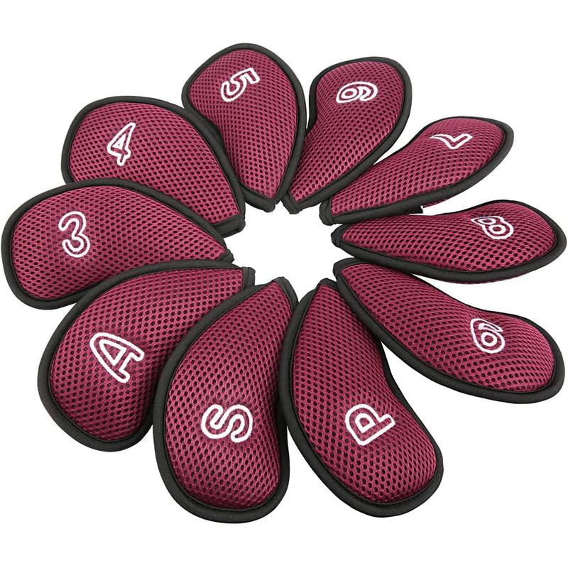 10count count New Meshy Golf Iron Covers Set Golf Club Head Cover Fit Most Irons