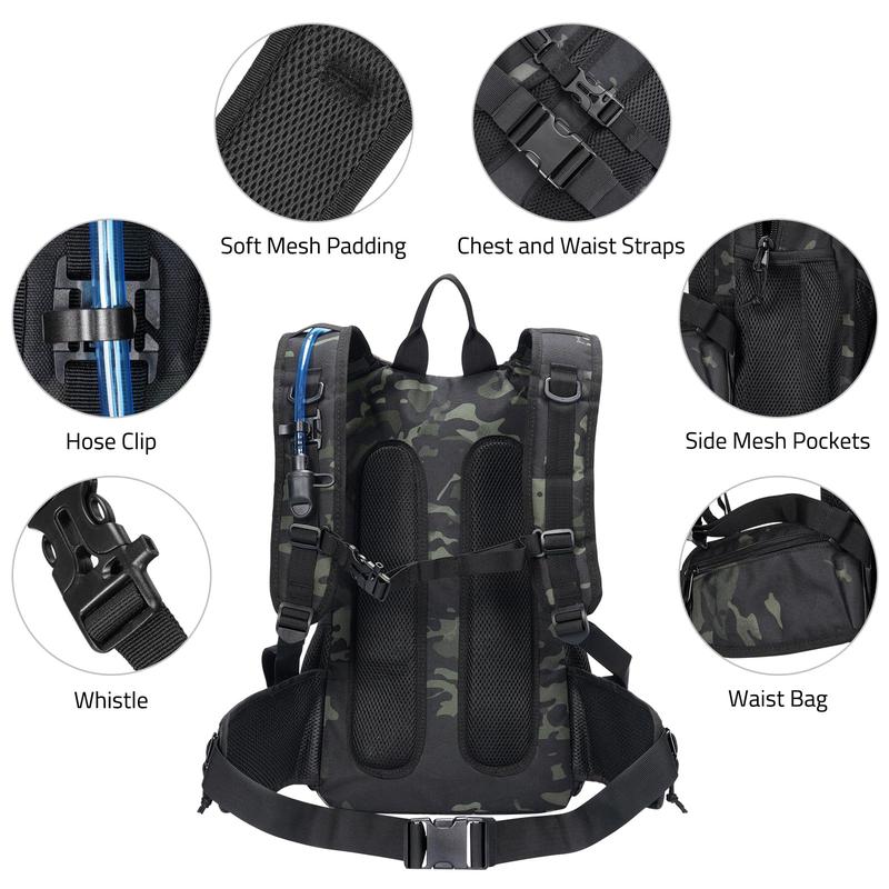 CVLIFE Tactical Hydration Backpack 3L, Lightweight Water Bag Hydration Pack, Hiking Backpack with Water Bladder for Men Women, Heavy Duty Molle Water Backpack for Cycling, Running, Hunting