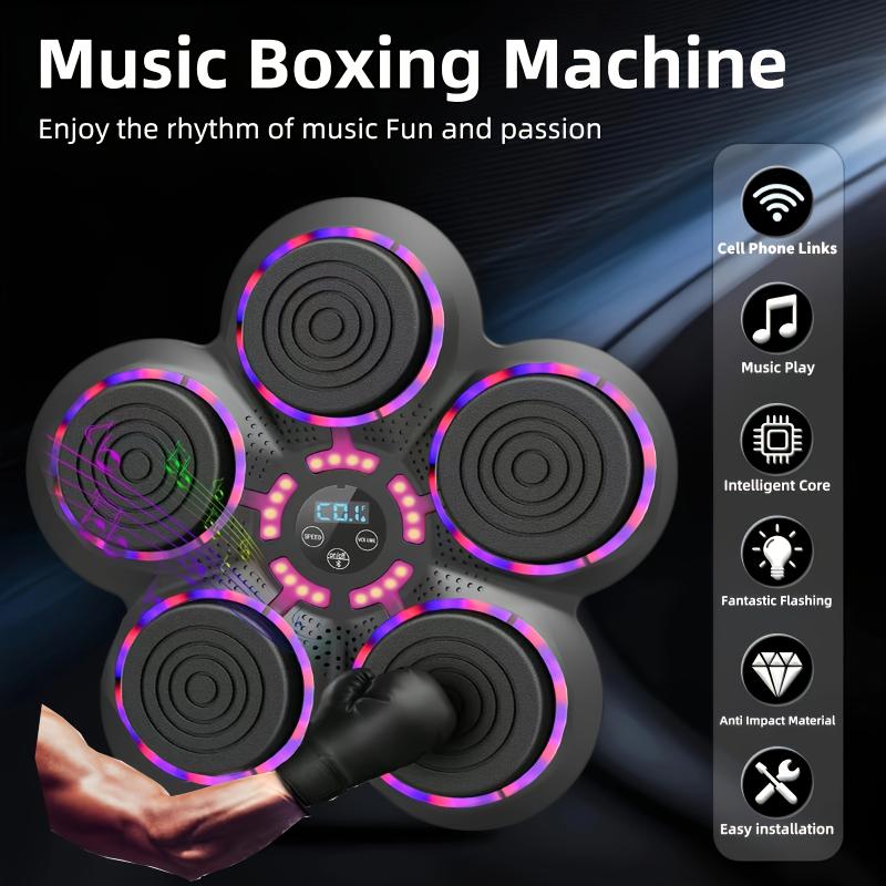 Upgrade Design Intelligent Music Boxing Machine For Adults, With Gloves, Wall Mounted Trainer, Electronic Target Fitness Striking Equipment Home, Indoor And Gym Use