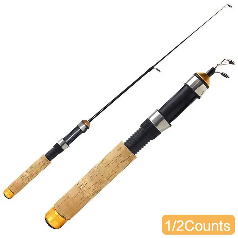 Mini Retractable Fishing Rod, 1 Count Portable Ice Fishing Rod, River Shrimp Carp Fishing Rod, Outdoor Fishing Accessories