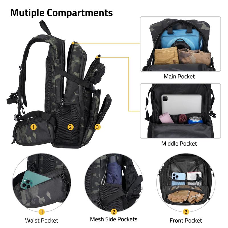 CVLIFE Tactical Hydration Backpack 3L, Lightweight Water Bag Hydration Pack, Hiking Backpack with Water Bladder for Men Women, Heavy Duty Molle Water Backpack for Cycling, Running, Hunting