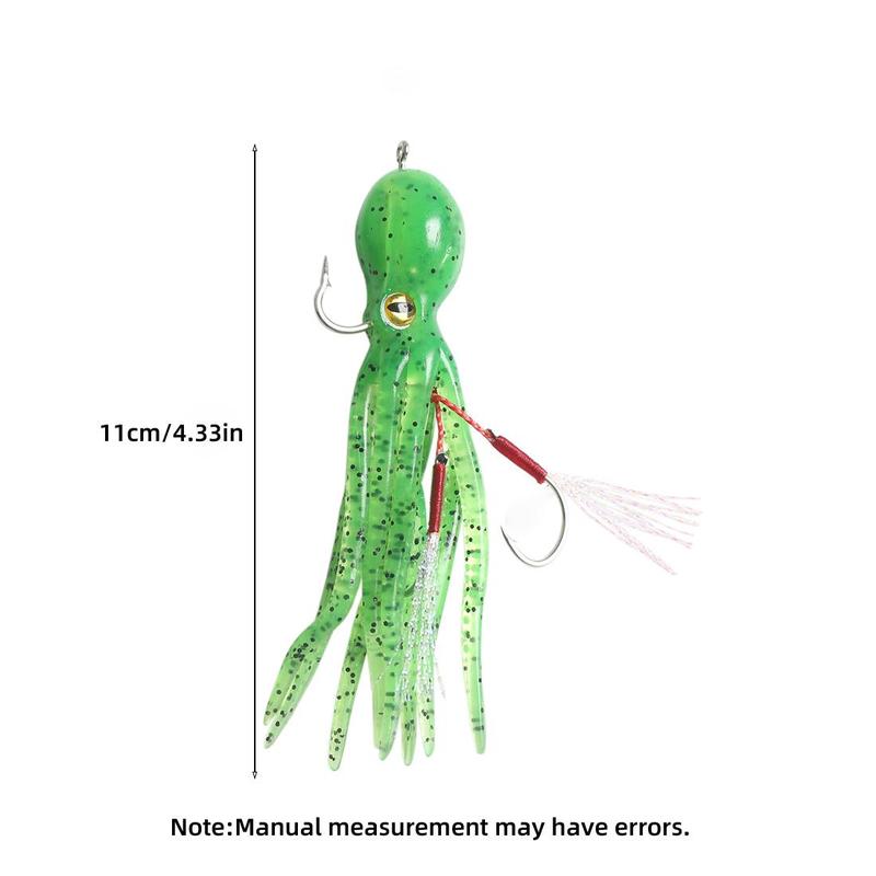 Silicone Octopus Shaped Fishing Lure, Artificial Fishing Bait with Hook, Fishing Accessories for Deep Sea Fishing