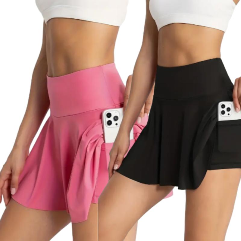 Women's Sports Skorts with Shorts Pockets, Casual Active Tennis Skirts for Golf, Athletic Style cold wash  sports skirts