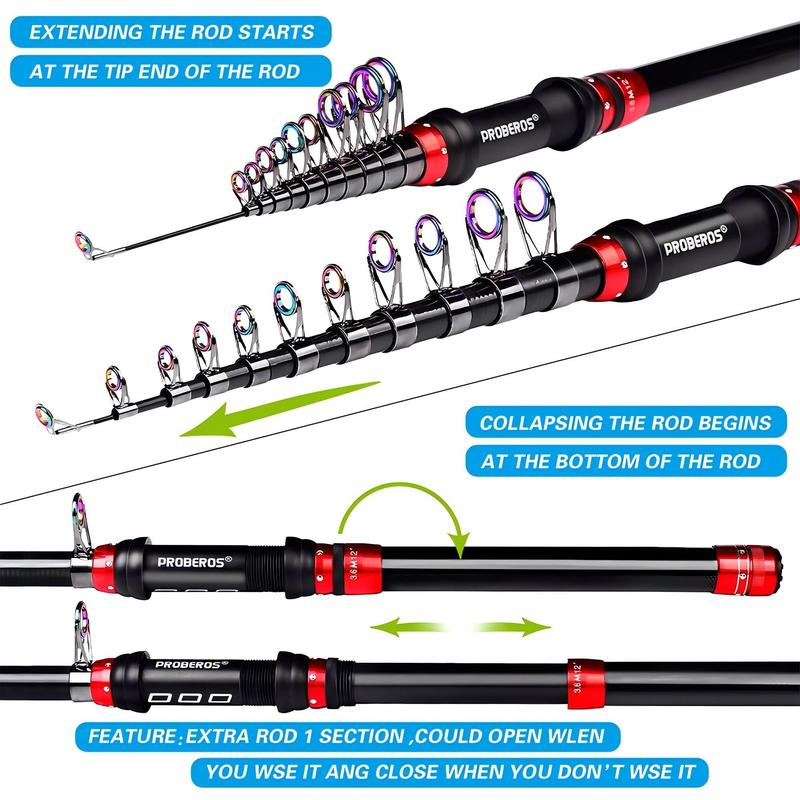 Fishing Rod & Reel Combos Set, 1 Set Long Cast Fishing Rod & Fishing Reel & Fishing Line & Fishing Lure & Fishing Bag, Outdoor Fishing Accessories