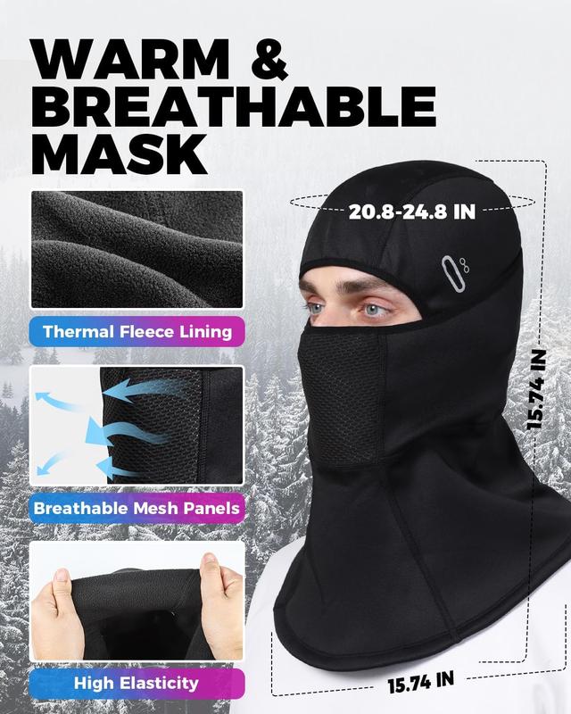 Winter Ski Mask for Men Thermal Fleece Balaclava Face Mask Windproof for Cycling  Snowboard