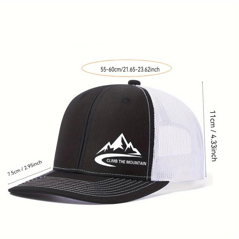 Climbing Alpine Trucker Hat-Breathable Mesh Snap Cap, Suitable for Hiking and Outdoor Activities, Unisex, Adjustable Size, Pure Cotton Material, Hand Wash Dry Cleaning, Lightweight and Woven Structure