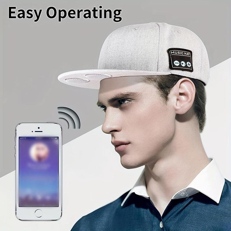 Back to School Outdoor Headset Hat, 1 Piece Wireless Headphone Cap with Built-in Speaker, Sports Bluetooth-compatible Audio Earphones Hat for Outdoor Running Cycling Climbing, Smart Headphone Hat for Women & Men, Gym Accessories